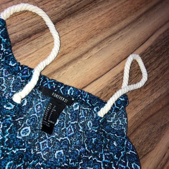 Blue , flowy , printed crop top. - Picture 2 of 2